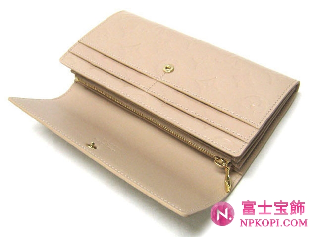 (LOUIS VUITTON)ルイヴィトン 偽物財布 ヴェルニ ファスナー付き長札 ポルトフォイユサラ M91522